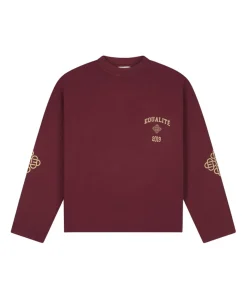 Uniseks longsleeve bordeaux