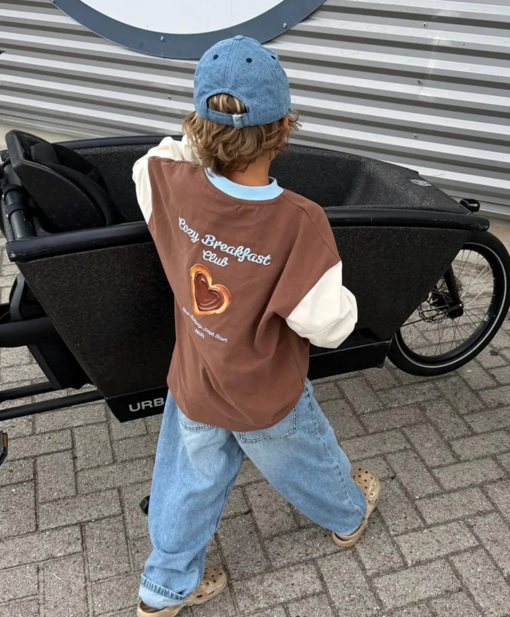 Uniseks longsleeve bruin
