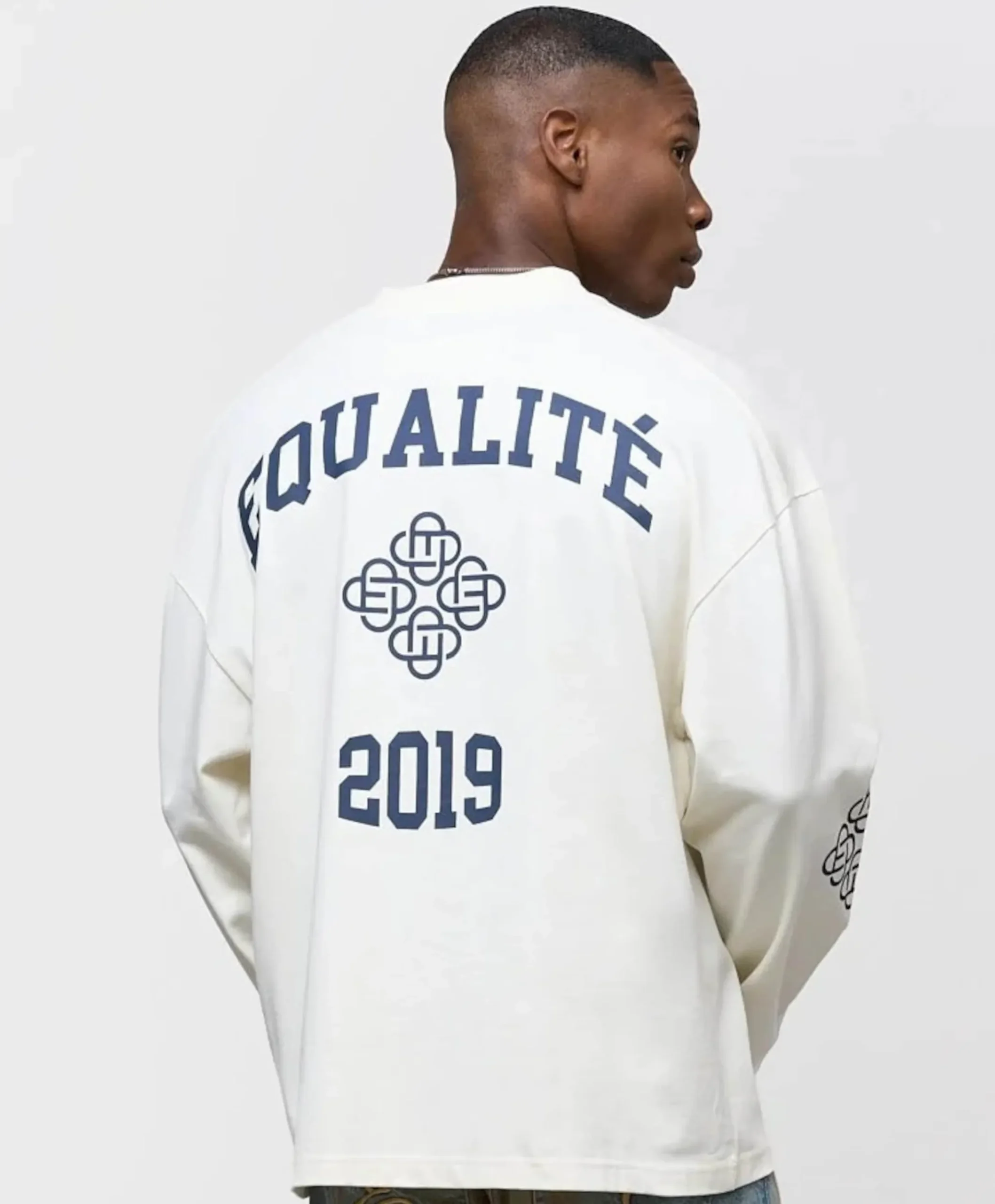 Uniseks longsleeve ecru