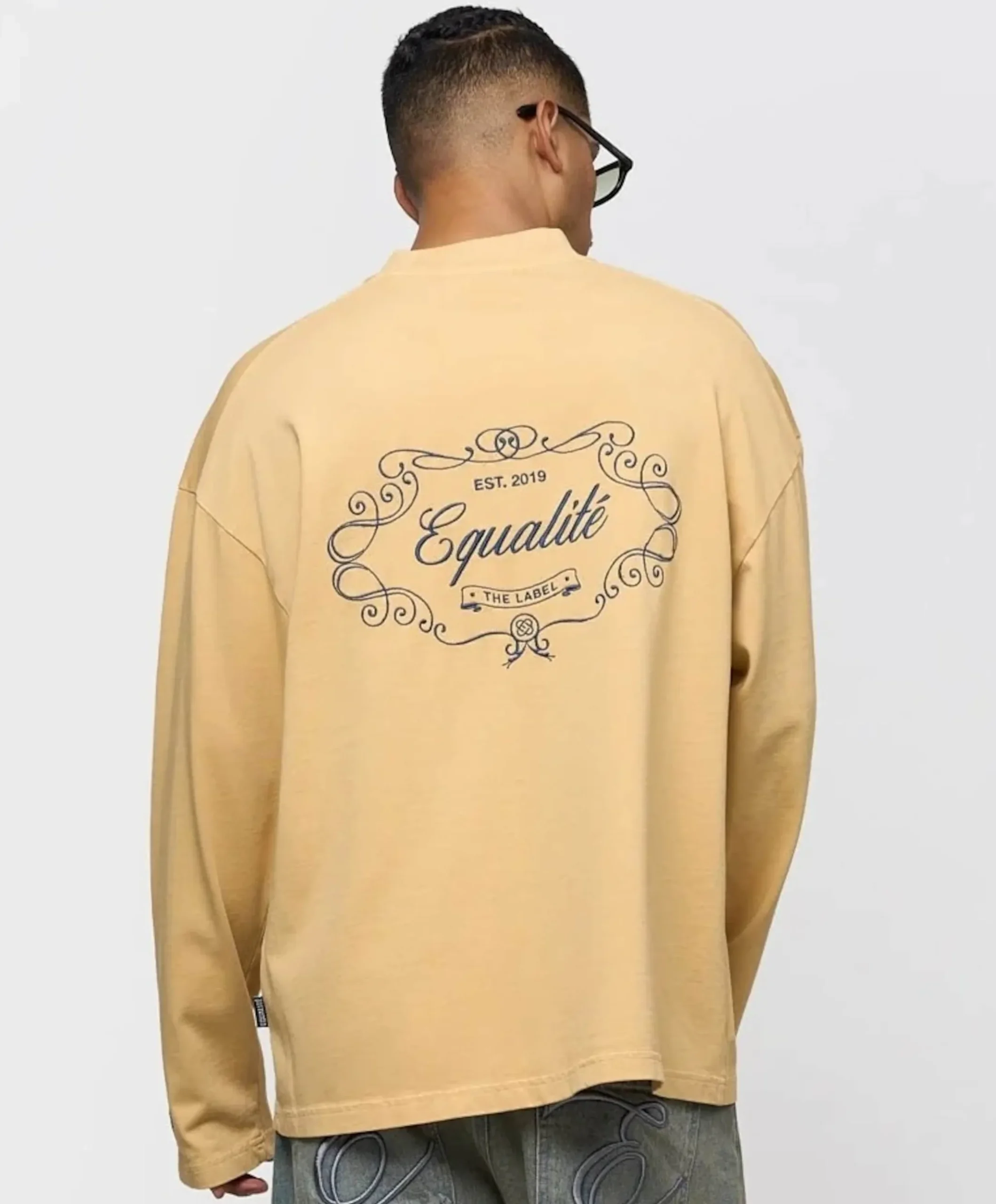 Uniseks longsleeve geel