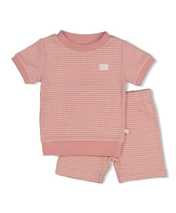 Uniseks shortama wafel roze