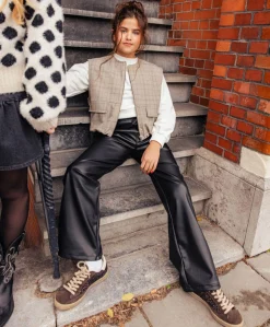 Vegan Leather jongens broek zwart