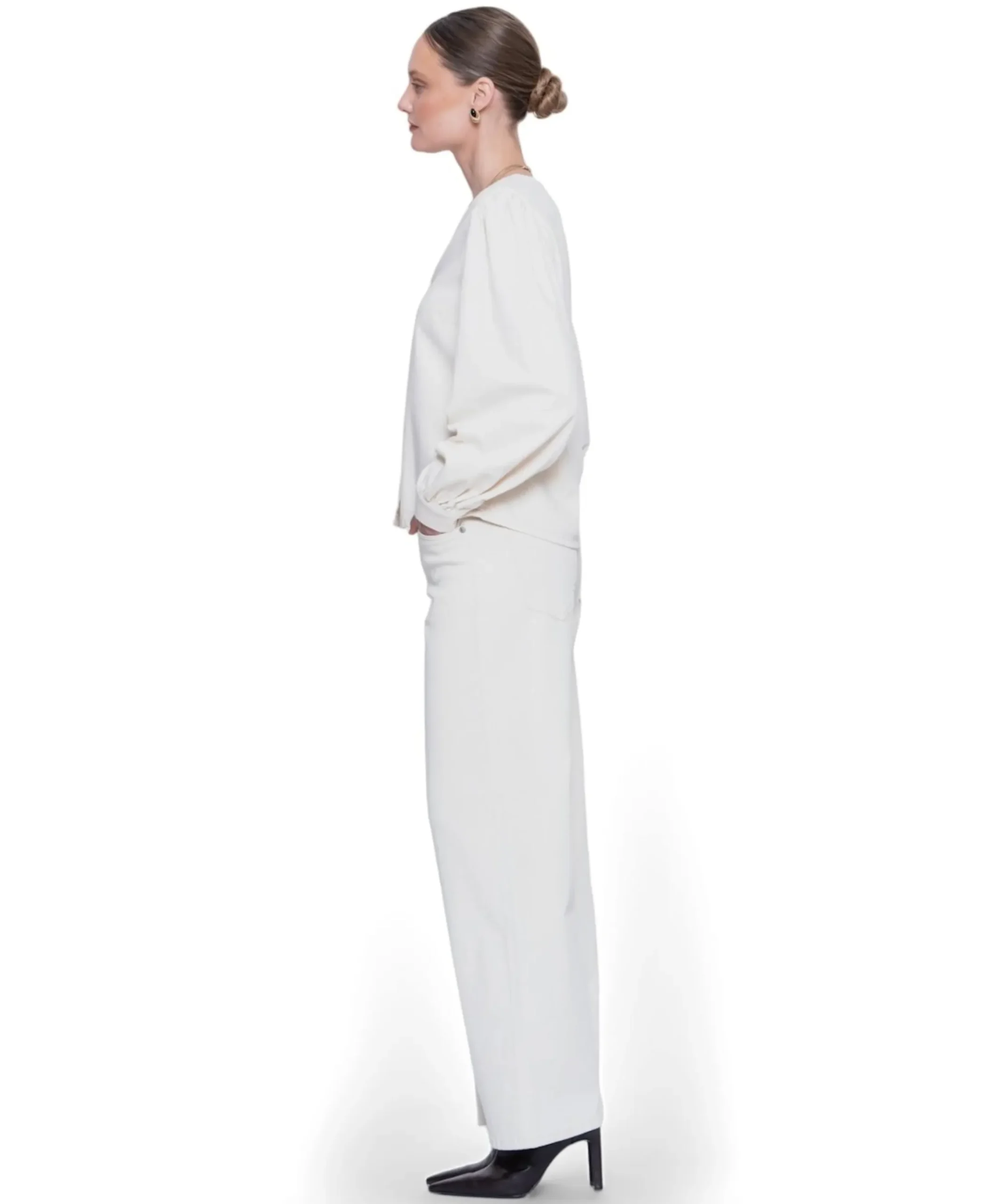 Wide dames jeans ecru