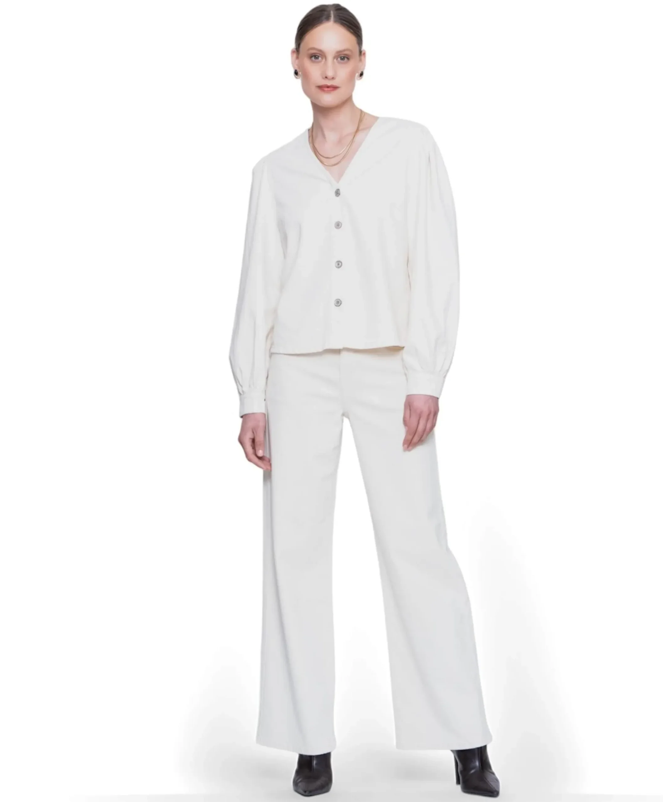 Wide dames jeans ecru