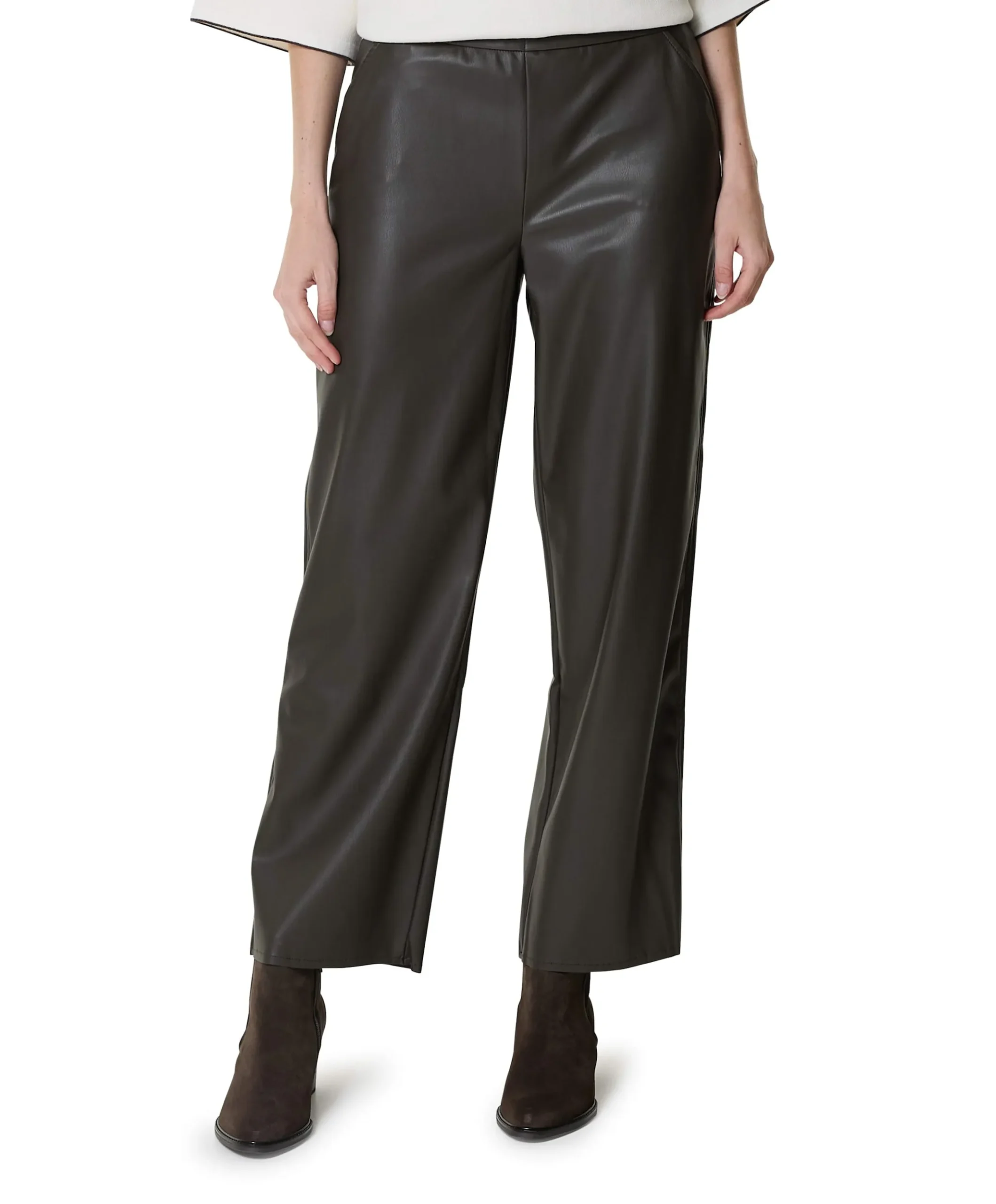 Wide leg dames broek bruin