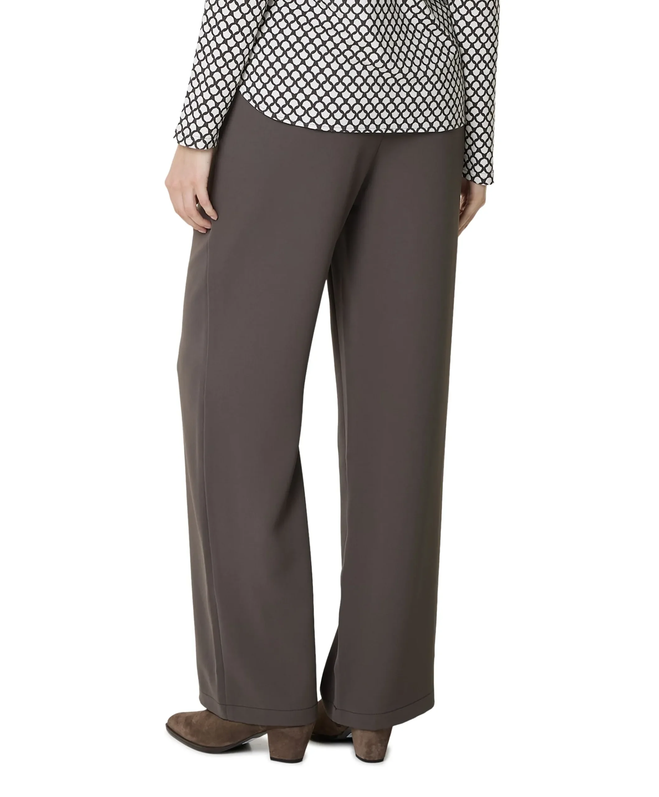 Wide leg dames broek bruin