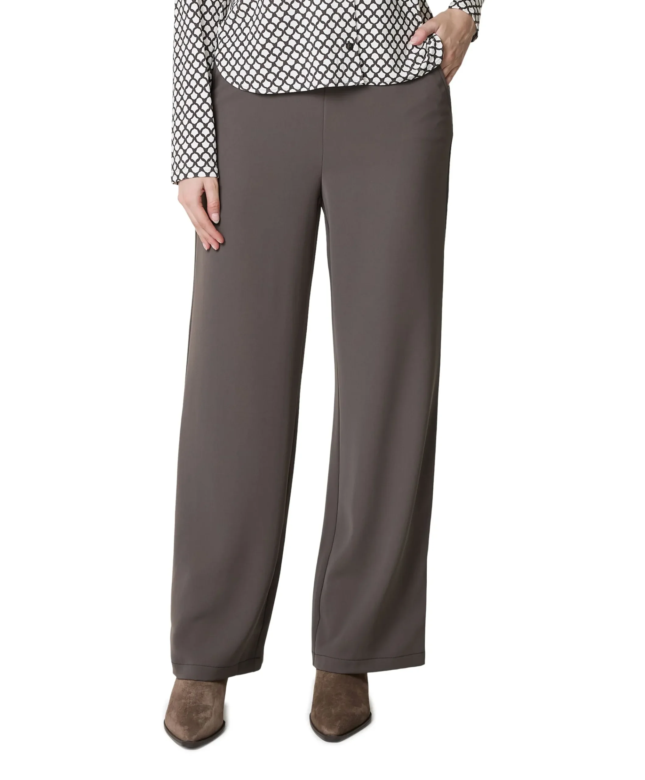 Wide leg dames broek bruin