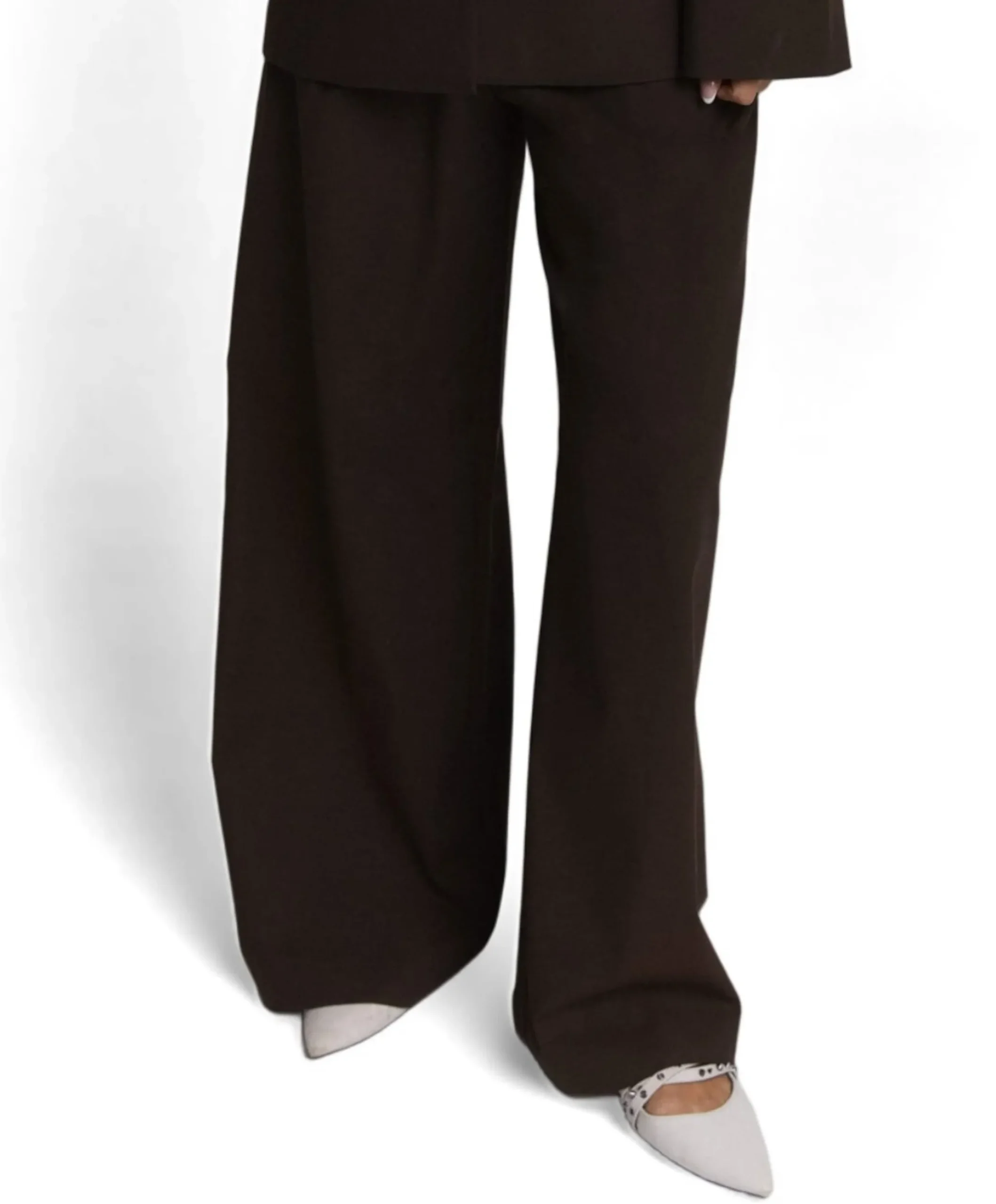 WIDE LEG dames broek bruin