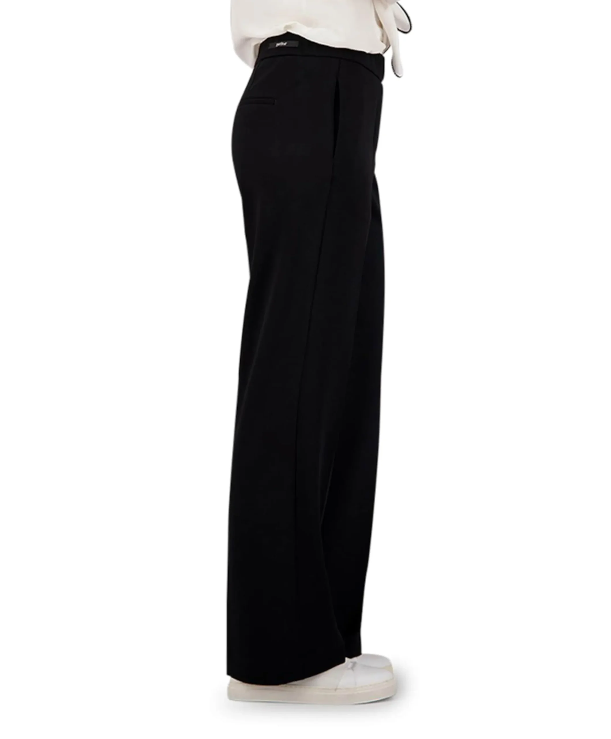 Wide leg Feminine broek zwart
