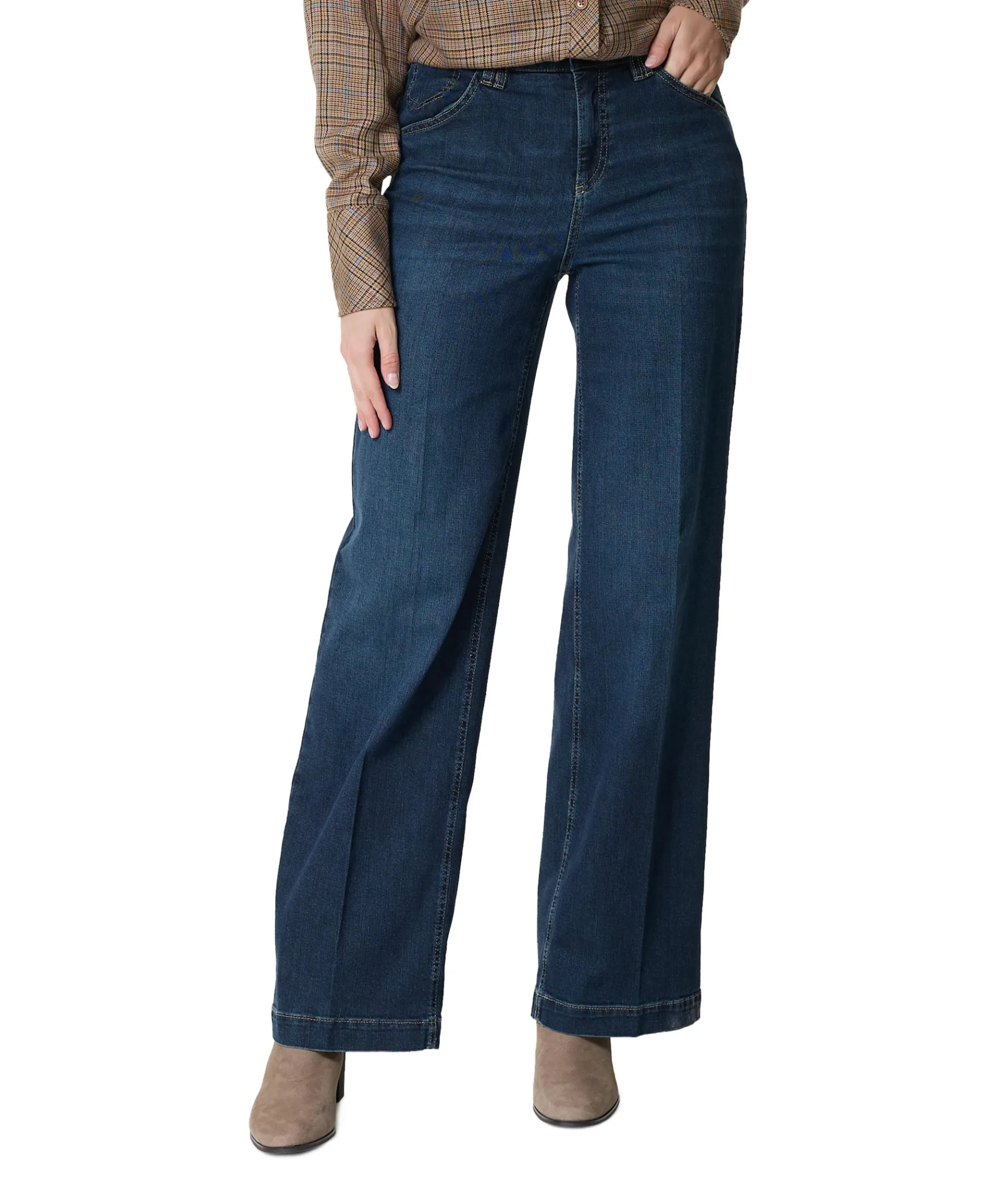 Wide leg Feminine dames jeans blauw