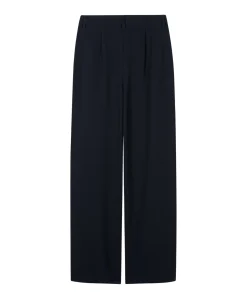 Wideleg mit Bundfalten dames broek blauw