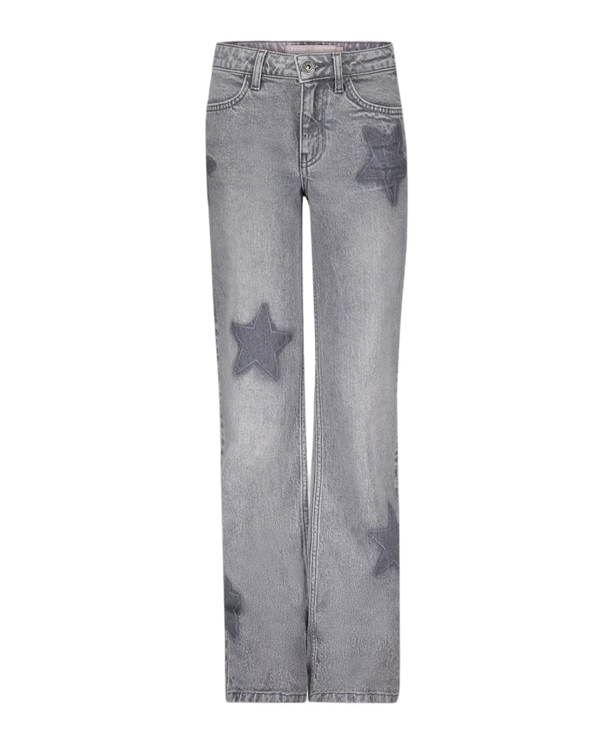 wide leg stars meisjes jeans grijs