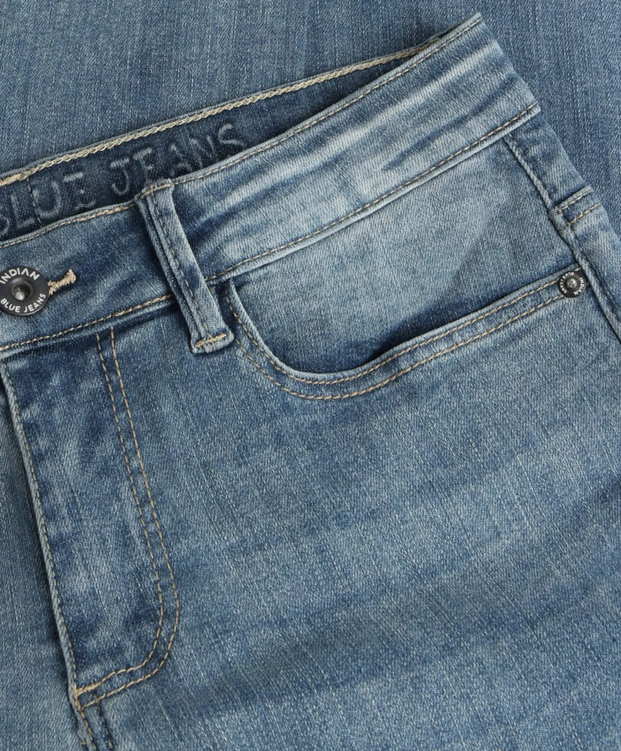 Wide Straight Fit Blue Jeans meisjes jeans blauw
