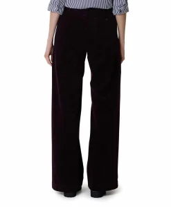 Woven Flare dames broek bordeaux