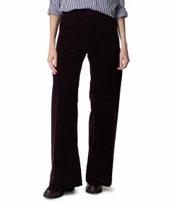 Woven Flare dames broek bordeaux