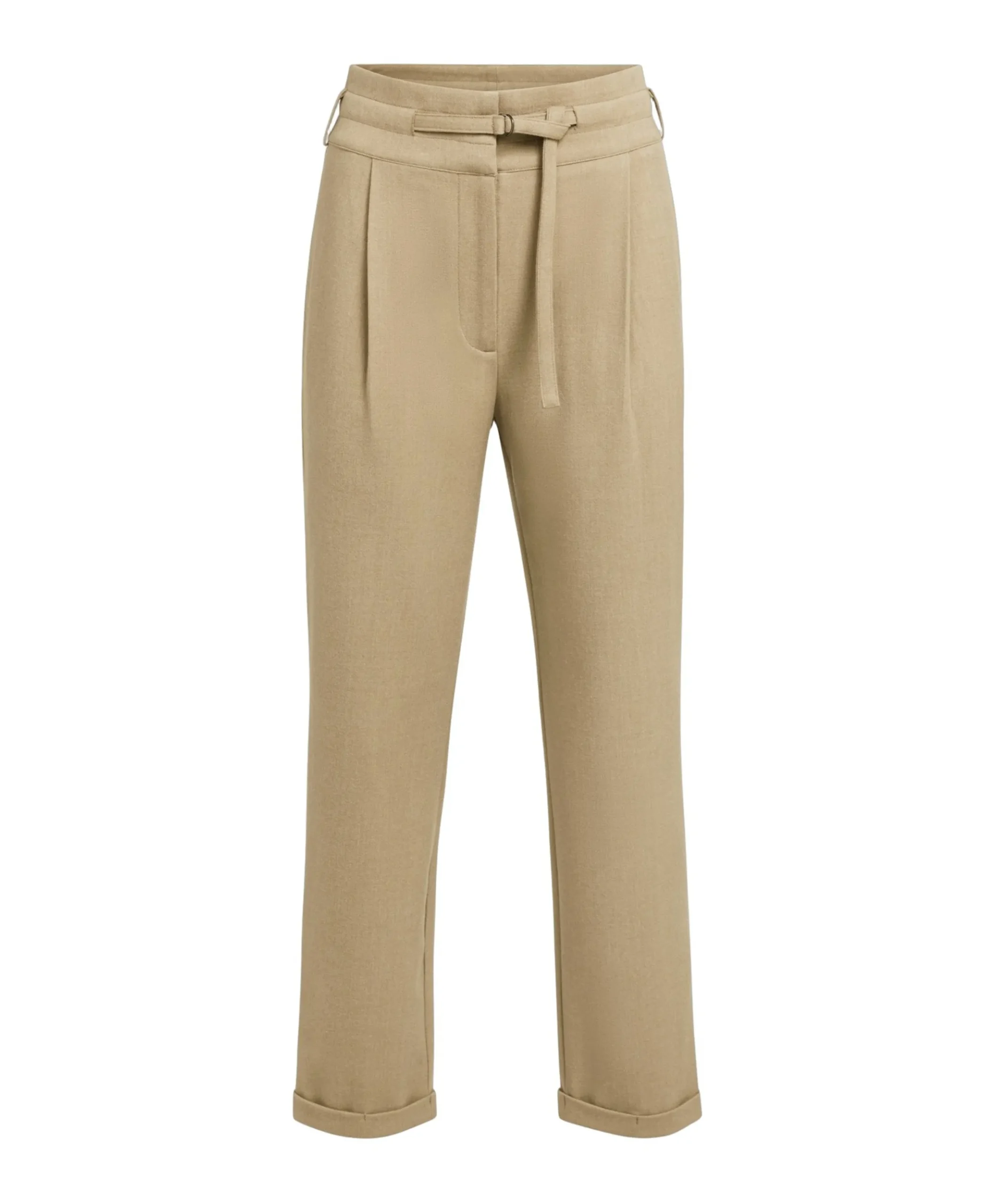 Zachte geweven dames broek beige