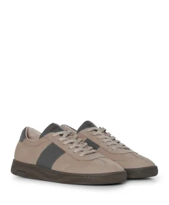 ZACK NUB LTHR heren sneakers beige