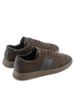 ZACK NUB LTHR heren sneakers bruin
